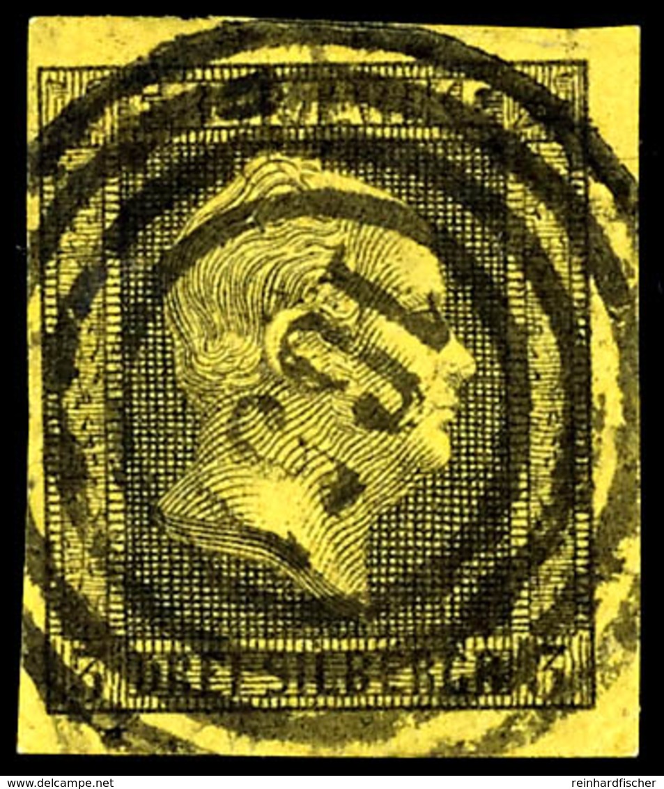 "1651" - Wirsitz (Reg.-Bez. Bromberg), Klar Auf Kabinettstück 3 Sgr. Schwarz Auf Gelb, Fotobefund Voigt VP (2017): "echt - Other & Unclassified