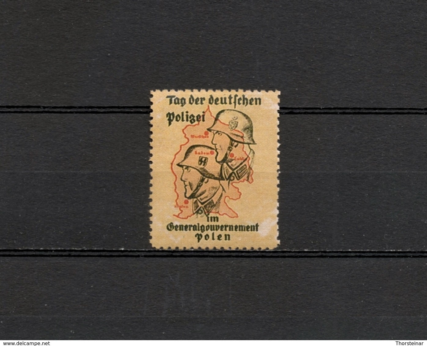 1942 Deutsches Reich General Government Poland Cinderella Vignette Revenue Propaganda Postfrisch - Gouvernement Général