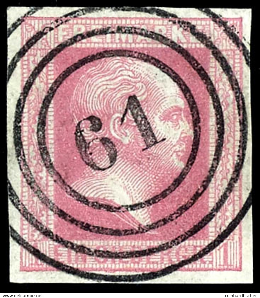 "61" - Bacharach (Reg.-Bez. Bacharach), Klar Und Zentrisch Auf Luxusstück 1 Sgr. Rosa, Glatter Grund., Katalog: 6a O - Other & Unclassified