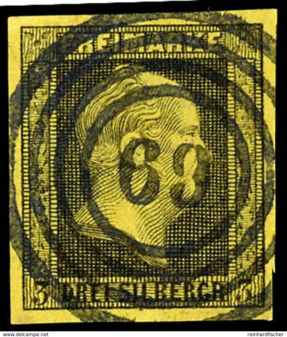 "69" - Barcyn (Reg.-Bez. Bromberg), Klar Und Zentrisch Auf Luxusstück 3 Sgr. Schwarz Auf Gelb, Katalog: 4a O - Sonstige & Ohne Zuordnung