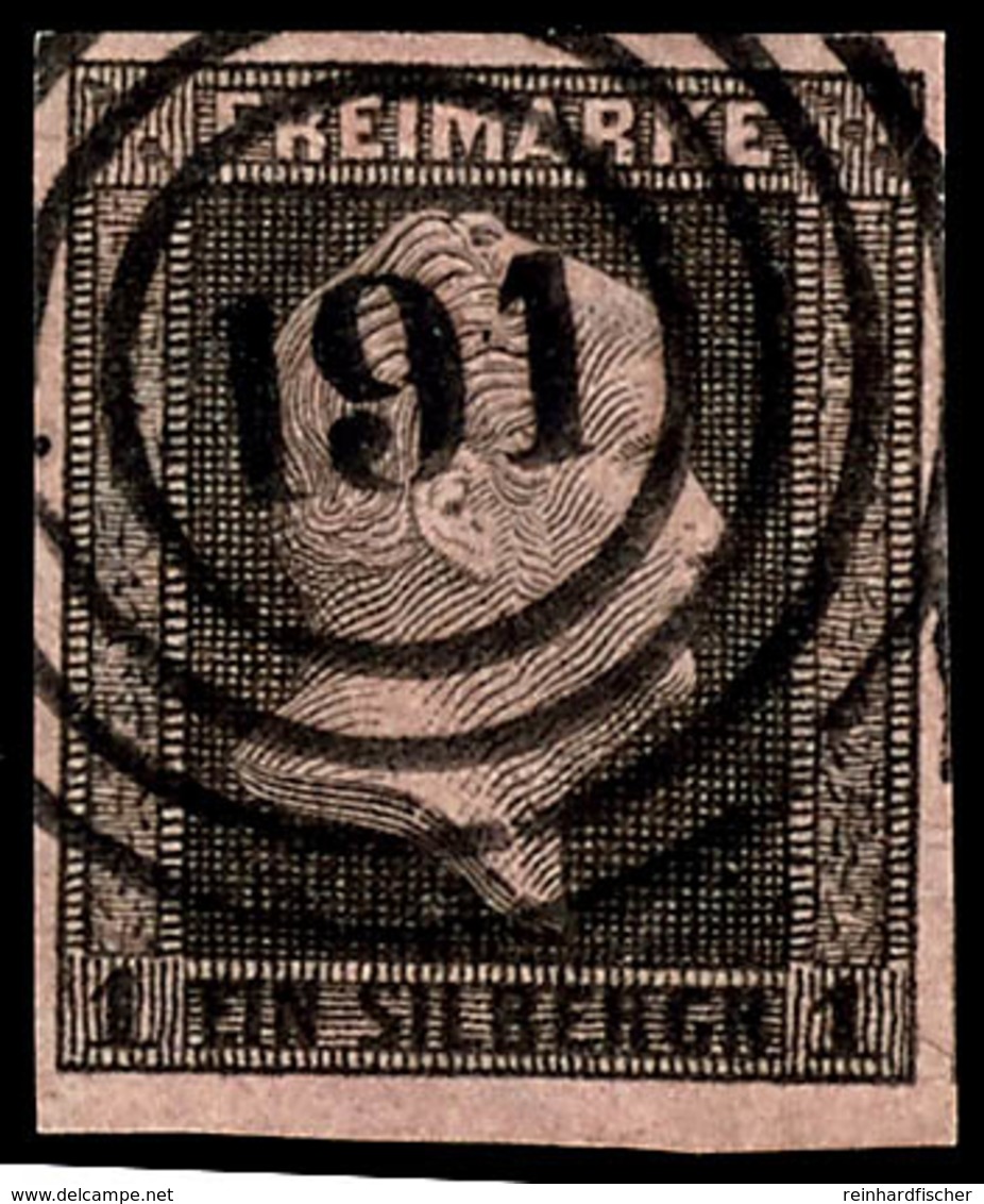 "191" - Bromberg (Reg.-Bez. Bromberg), Klar Und Zentrisch Auf Kabinettstück 1 Sgr. Schwarz Auf Rosa, Katalog: 2a O - Altri & Non Classificati