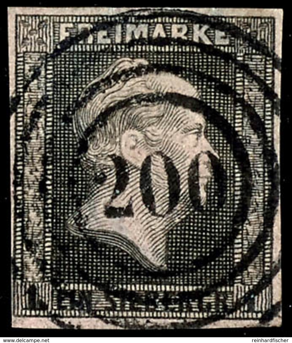 "200" - Buchholz (Reg.-Bez. Potsdam), Klar Und Zentrisch Auf Kabinettstück 3 Sgr. Schwarz Auf Gelb, Katalog: 4a O - Altri & Non Classificati