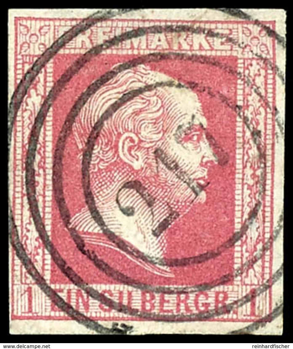 "217" - Burtscheid (Reg.-Bez. Aachen), Klar Und Zentrisch Auf Kabinettstück 1 Sgr. Rosa, Glatter Grund, Katalog: 6a O - Other & Unclassified