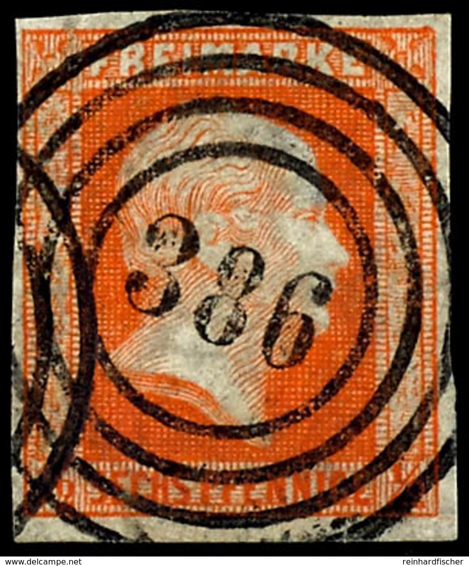 "386" - Erfurt (Reg.-Bez. Erfurt), Klar Auf Kabinettstück 1/2 Sgr. Orange, Katalog: 1 O - Altri & Non Classificati
