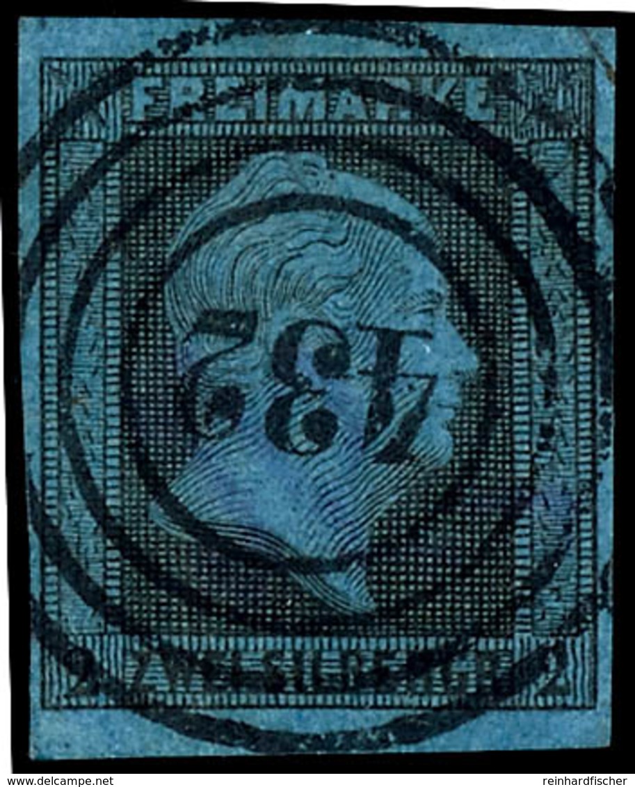 "432" - Freyburg (Reg.-Bez. Merseburg), Klar Und Zentrisch Auf Kabinettstück 2 Sgr. Schwarz Auf Blau, Katalog: 3 O - Other & Unclassified