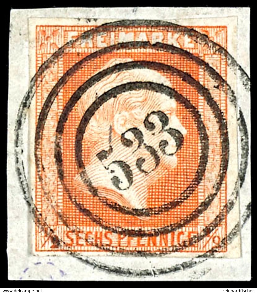 "533" - Greifenberg In Pommern (Reg.-Bez. Stettin), Klar Auf Kabinettbriefstück Mit 1/2 Sgr. Rotorange, Katalog: 1 BS - Altri & Non Classificati