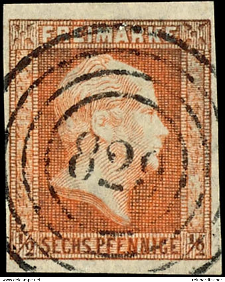 "829" - Lennep (Reg.-Bez. Düsseldorf), Klar Und Zentrisch Auf 1/2 Sgr. Orangerot, Vollrandiger Schnitt., Katalog: 1 O - Other & Unclassified