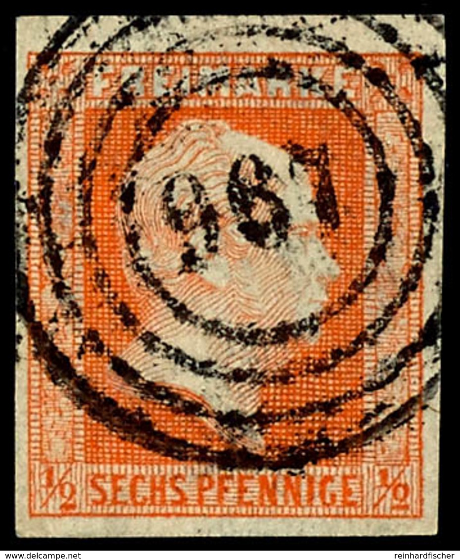 "967" - Moschin (Reg.-Bez. Posen), Klar Und Zentrisch Auf Kabinettstück 1/2 Sgr. Rotorange, Katalog: 1 O - Altri & Non Classificati