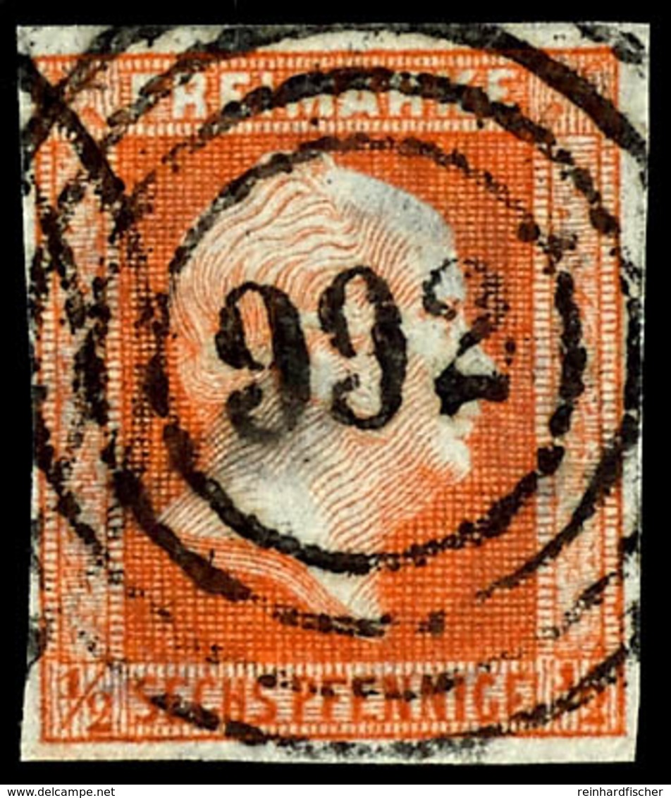 "992" - Nauen (Reg.-Bez. Potsdam), Klar Und Zentrisch Auf 1/2 Sgr. Rororange, Tadellos, Katalog: 1 O - Other & Unclassified