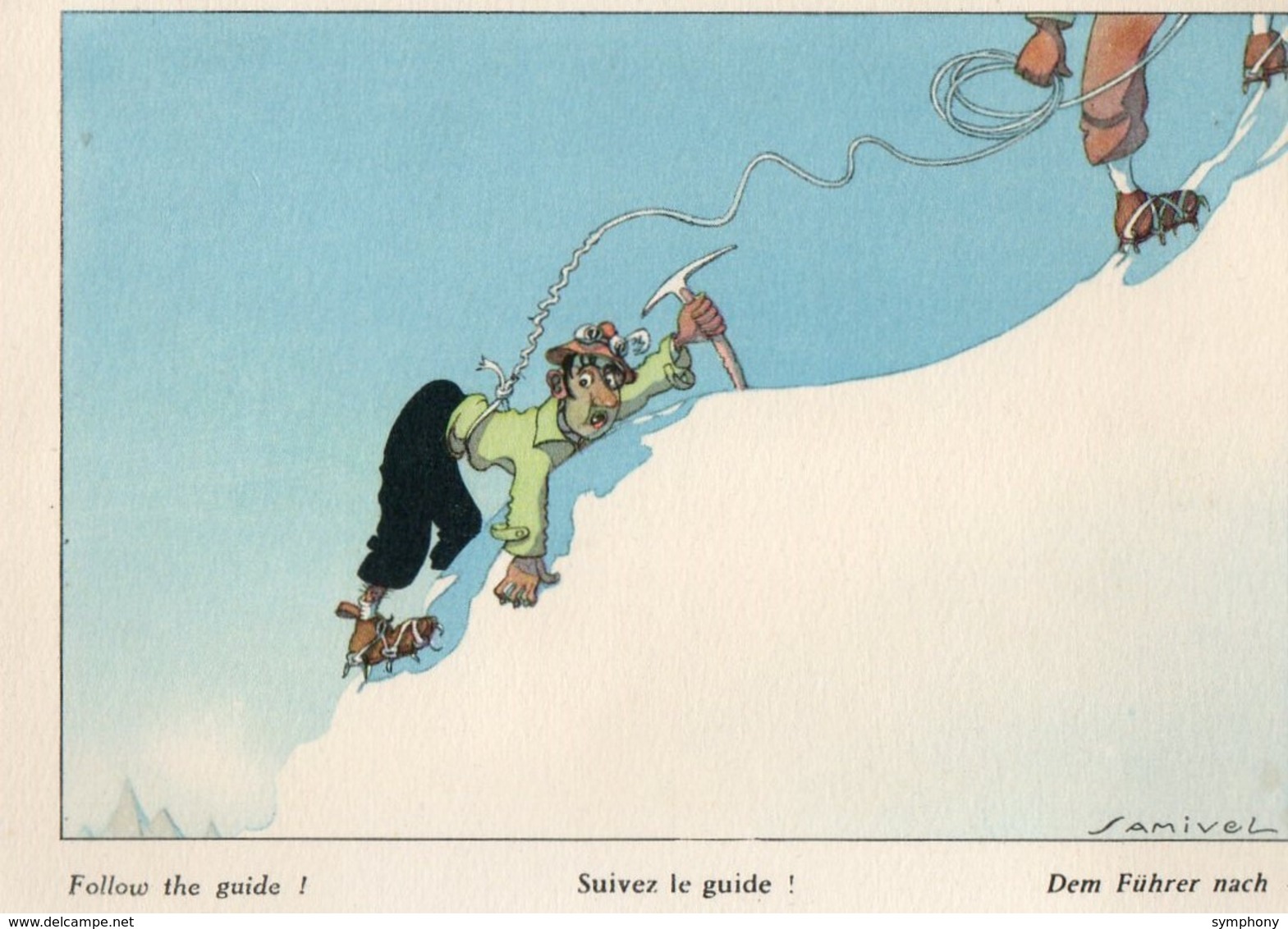 Par Samivel. CP. Suivez Le Guide, Follow The Guide. C 1957.  57. Scan Du Verso. - Samivel