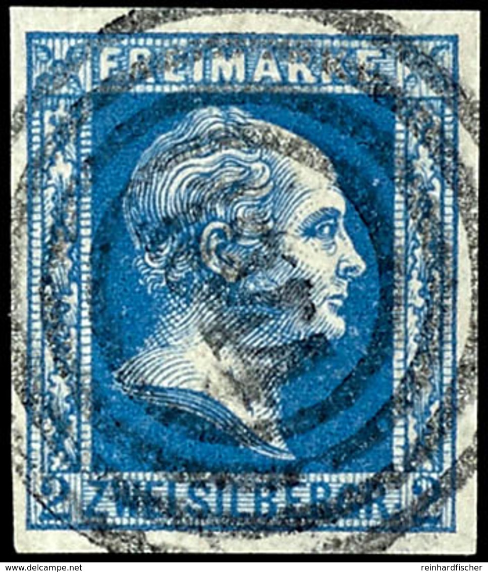 "1844" - Buckau (Reg.-Bez. Magdeburg), Klar Und Lesbar Auf Kabinettstück 2 Sgr. Blau, Glatter Grund, Fotobefund Flemming - Other & Unclassified