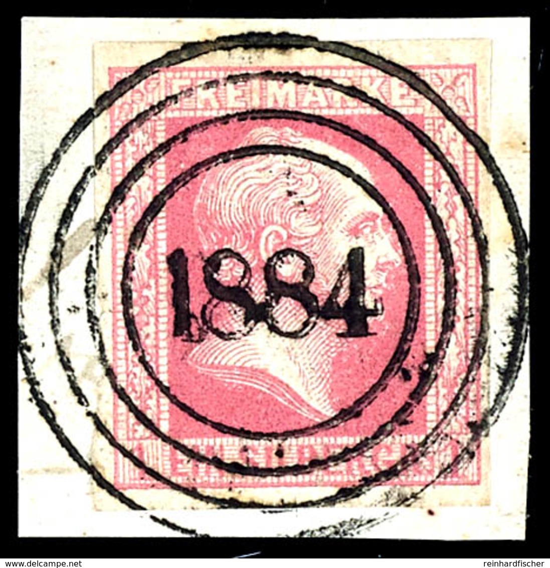 "1884" - Schreiberhau (Reg.-Bez. Liegnitz), Klar Auf Kabinettstück 1 Sgr. Rosa, Glatter Grund Auf Briefstück, Expertise  - Other & Unclassified