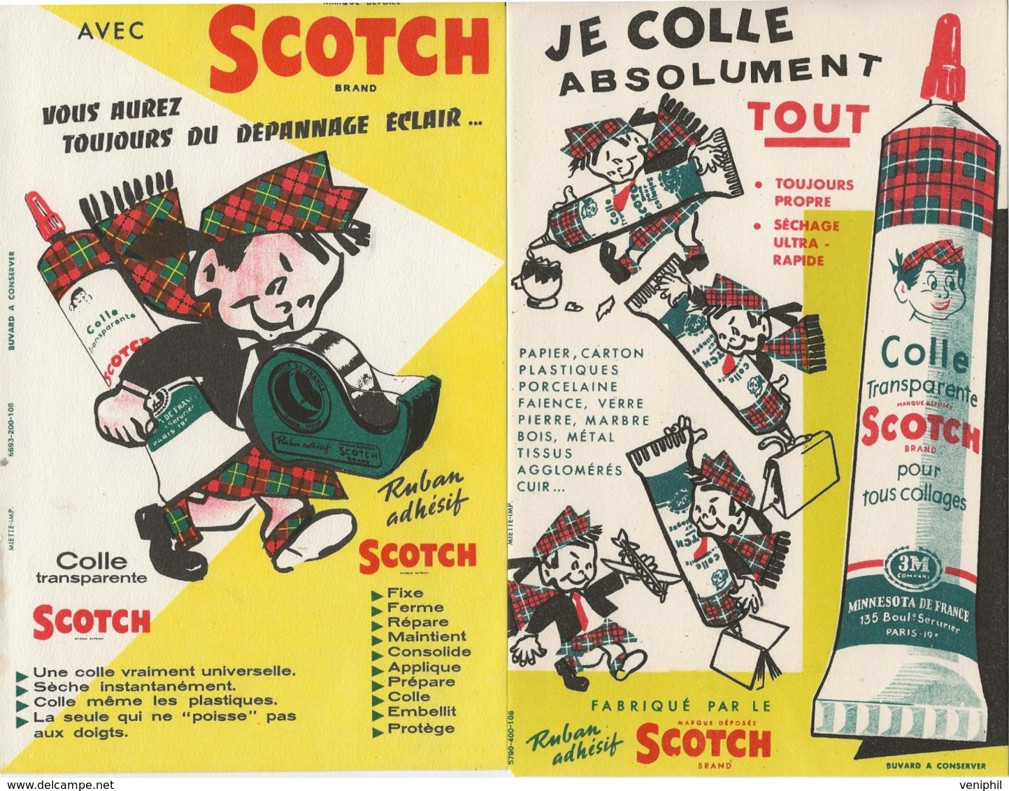 2 BUVARDS PUBLICITE SCOTCH - Papierwaren