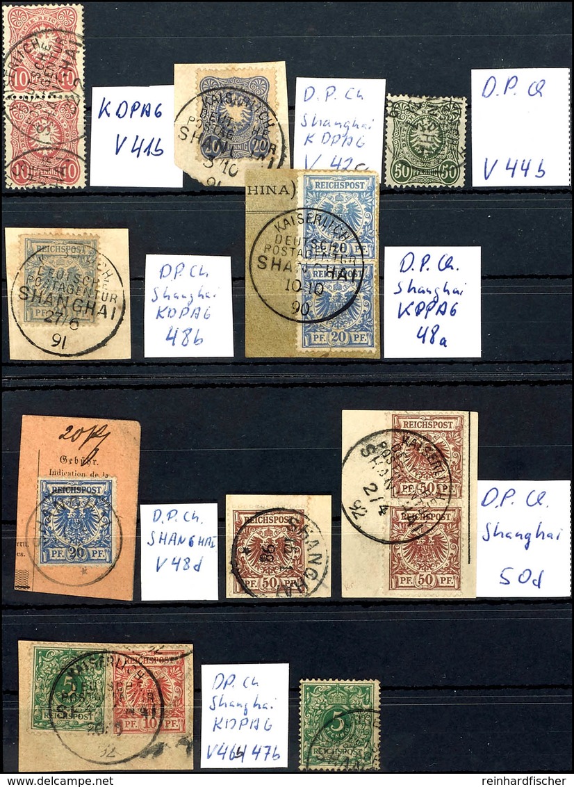 1886 - 1900, Gestempelte Partie Vorläufer Mit 14 Werten, Dabei MiNr. V41b Paar Gepr. Jäschke-L. BPP, V48a Paar Gepr. Jäs - Chine (bureaux)