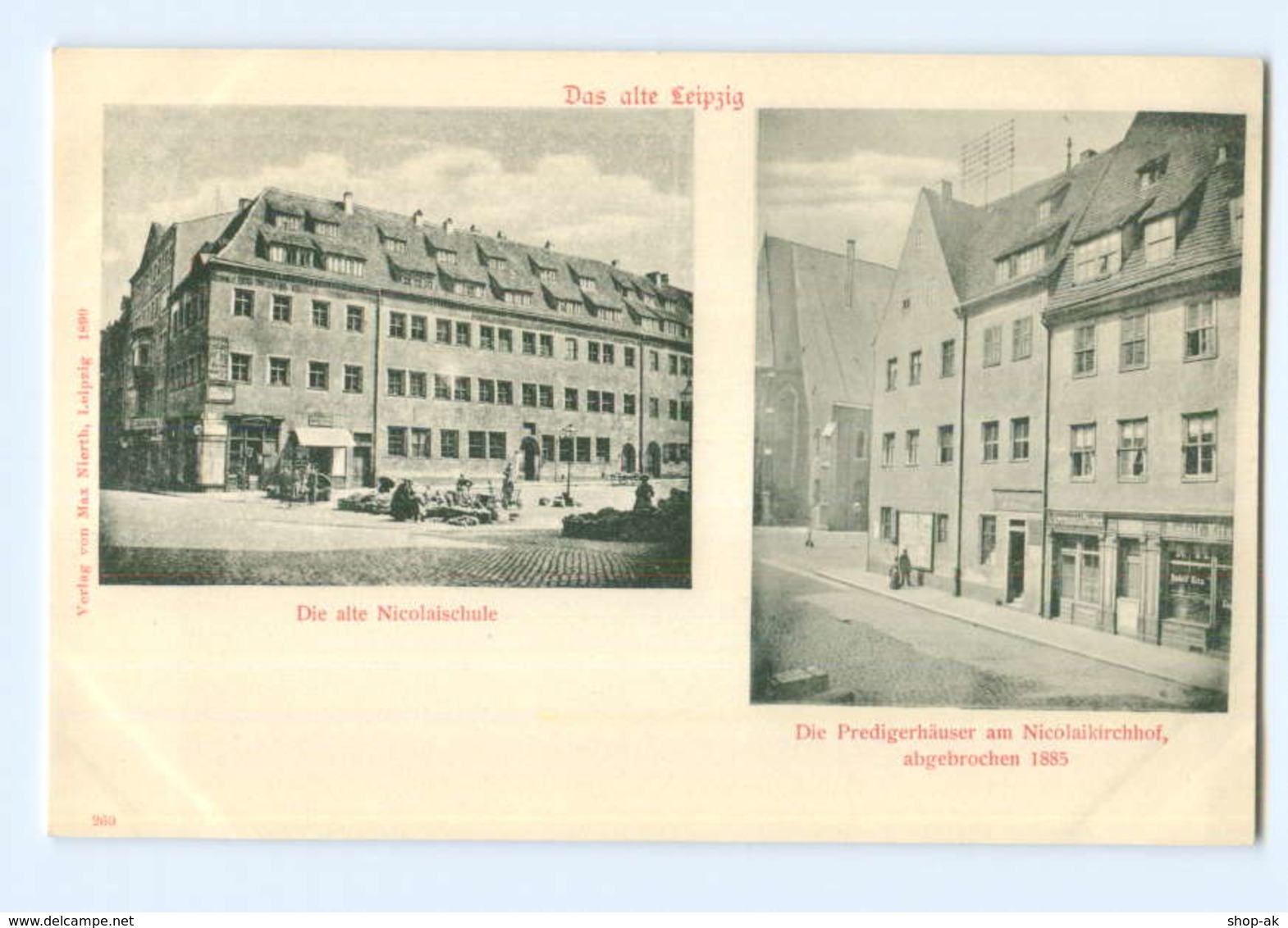 U1646/ Das Alte Leipzig Nicolaischule AK 1899 - Leipzig