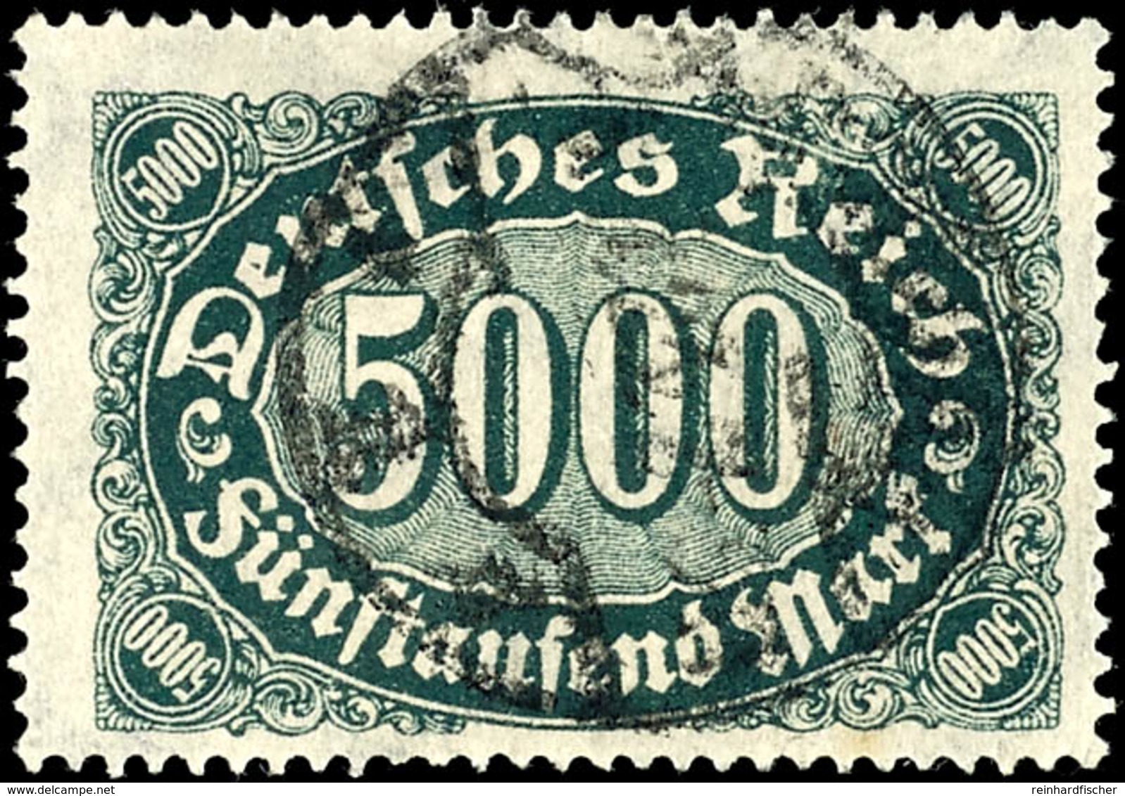 5000 Mark Ziffern Schwarzgrün, Tadellos Gestempelt, Tiefst Gepr. Winkler BPP Und Infla, Mi. 200.-, Katalog: 256d O - Other & Unclassified