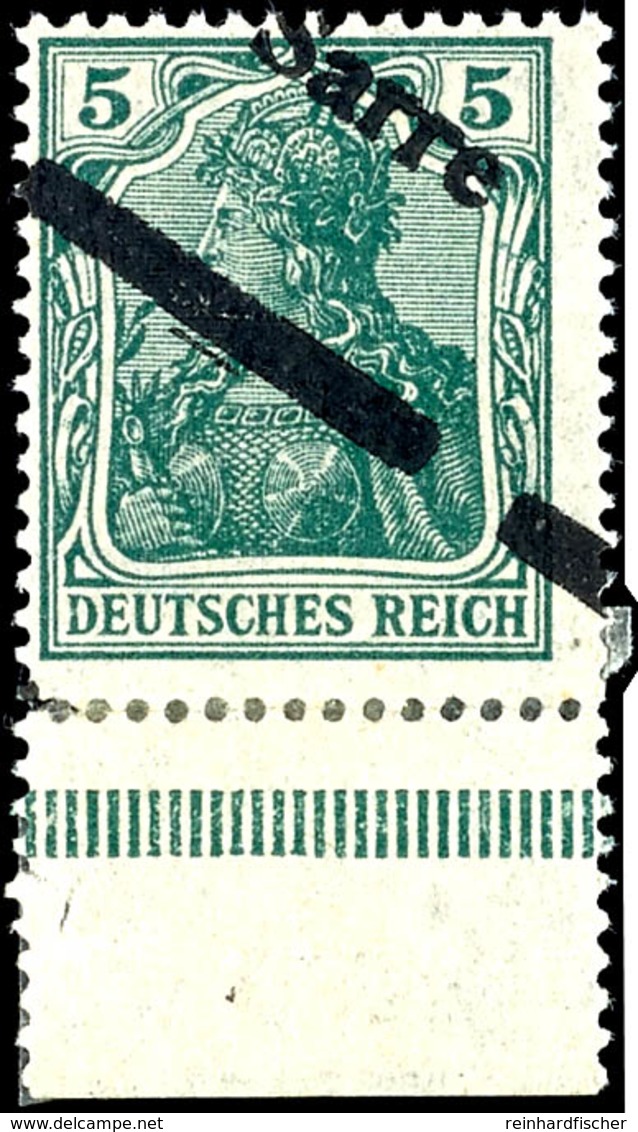 5 Pf Germania Sarre Mit Diagonalem Aufdruck Tadellos Ungebraucht, Gepr. Burger BPP, Mi. 500.-, Katalog: 4IIIFIV * - Other & Unclassified