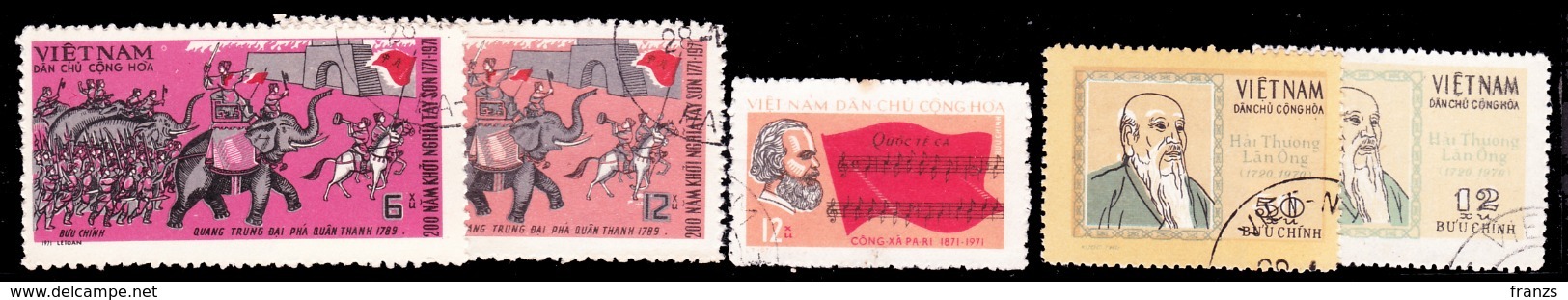 Vietnam North 1971 Michel # 655-59 Cancel NH, - Vietnam