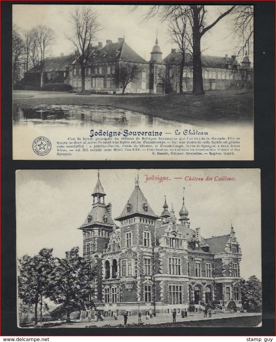 2 Postkaarten Van Jodoigne Le Chateau Cailloux + Souveraine ( E . Desaix ) Met Frankering RIJKSWAPEN ; Staat Zie 2 Scans - Jodoigne