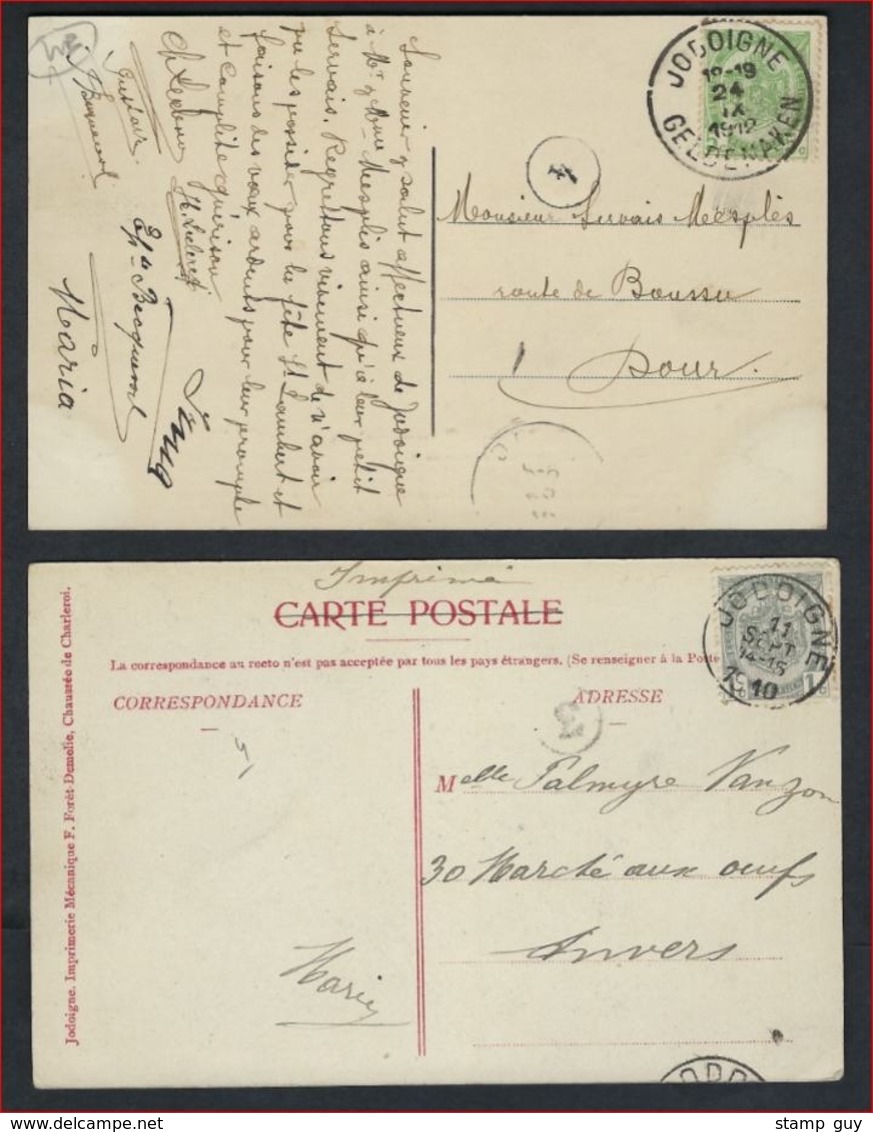 2 Postkaarten Van Jodoigne Le Chateau Cailloux + Souveraine ( E . Desaix ) Met Frankering RIJKSWAPEN ; Staat Zie 2 Scans - Jodoigne