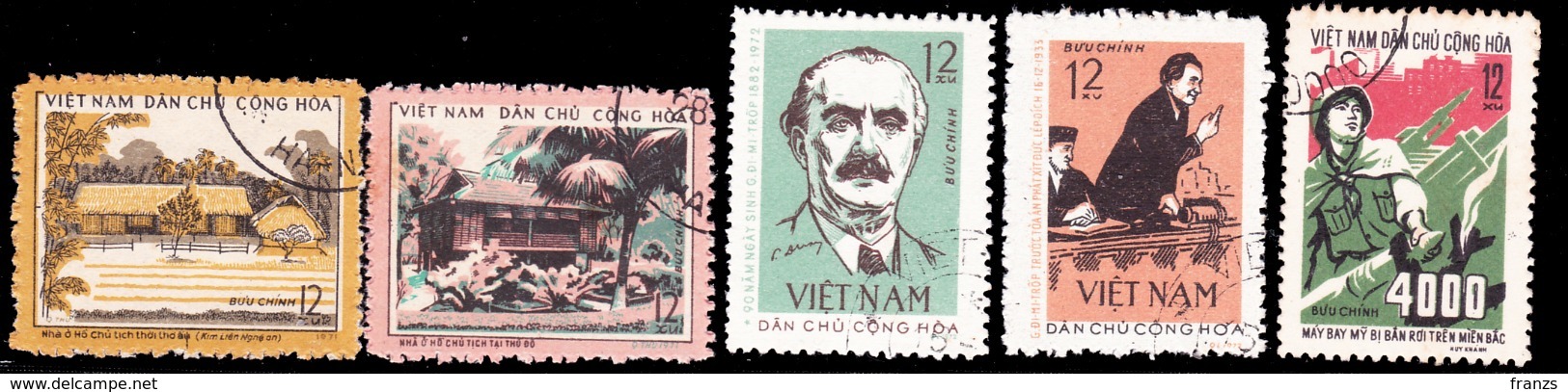 Vietnam North 1972 Michel # 695-96,699-700,708 Cancel NH, - Vietnam