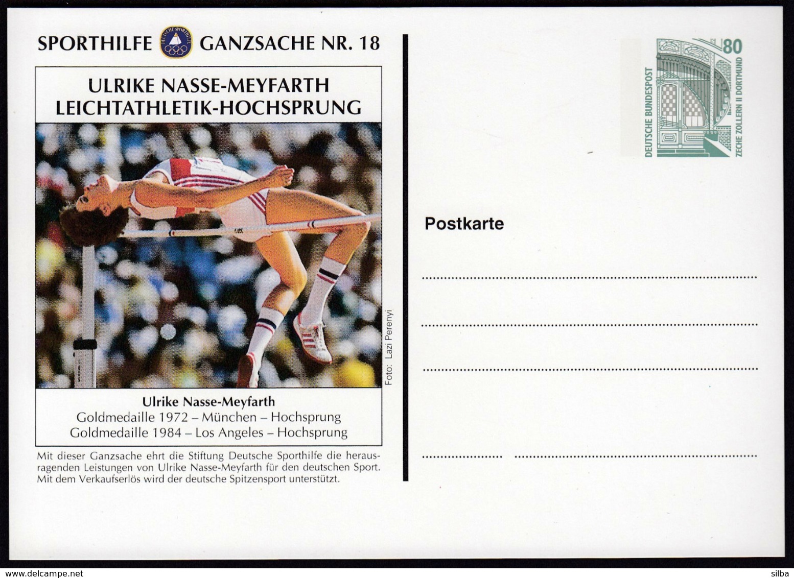 Germany / Olympic Games Munich And Los Angeles / Athletics / Gold Medal Winner Ulrike Nasse-Meyfarth / Postal Stationery - Sommer 1984: Los Angeles