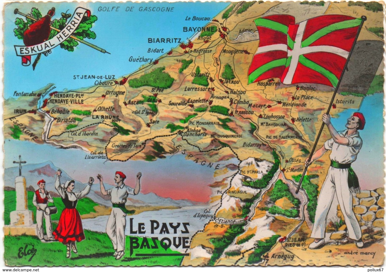 CPSM CARTE "LE PAYS BASQUE"  (PYRENEES-ATLANTIQUES) - Autres & Non Classés