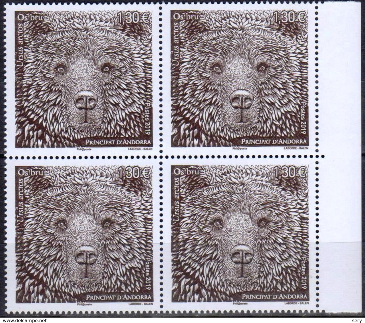 Principality Of Andorra 2019 Block 4 V MNH Brown Bear Ours Brun - Orsi