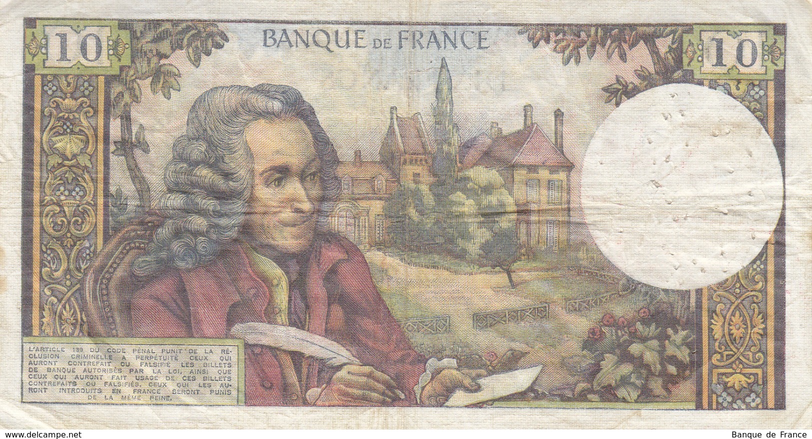 Billet 10 F Voltaire Du 8-11-1973 FAY 62.64 Alph. Y.916 - 10 F 1963-1973 ''Voltaire''