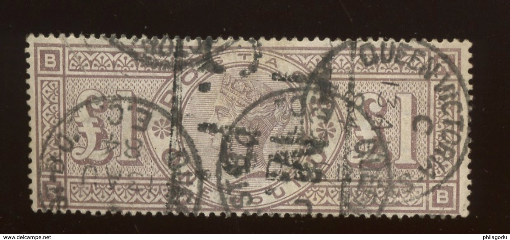 Yv 89 Pd Ø.ONE POUND  Cote 2500 Euros Mais Fente Bouchée. Tear Reglued  Sold As Space Filler - Used Stamps
