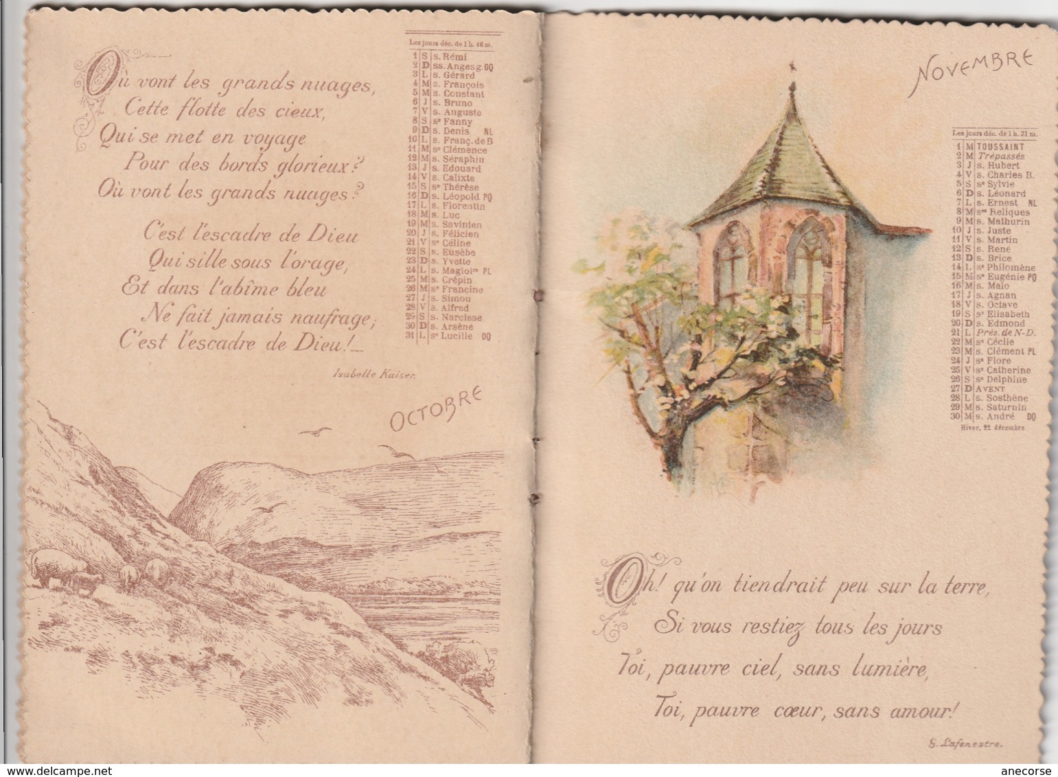 Calendrier Ronde Des Mois 1904 Avec Poemes Fleurs - Small : 1901-20