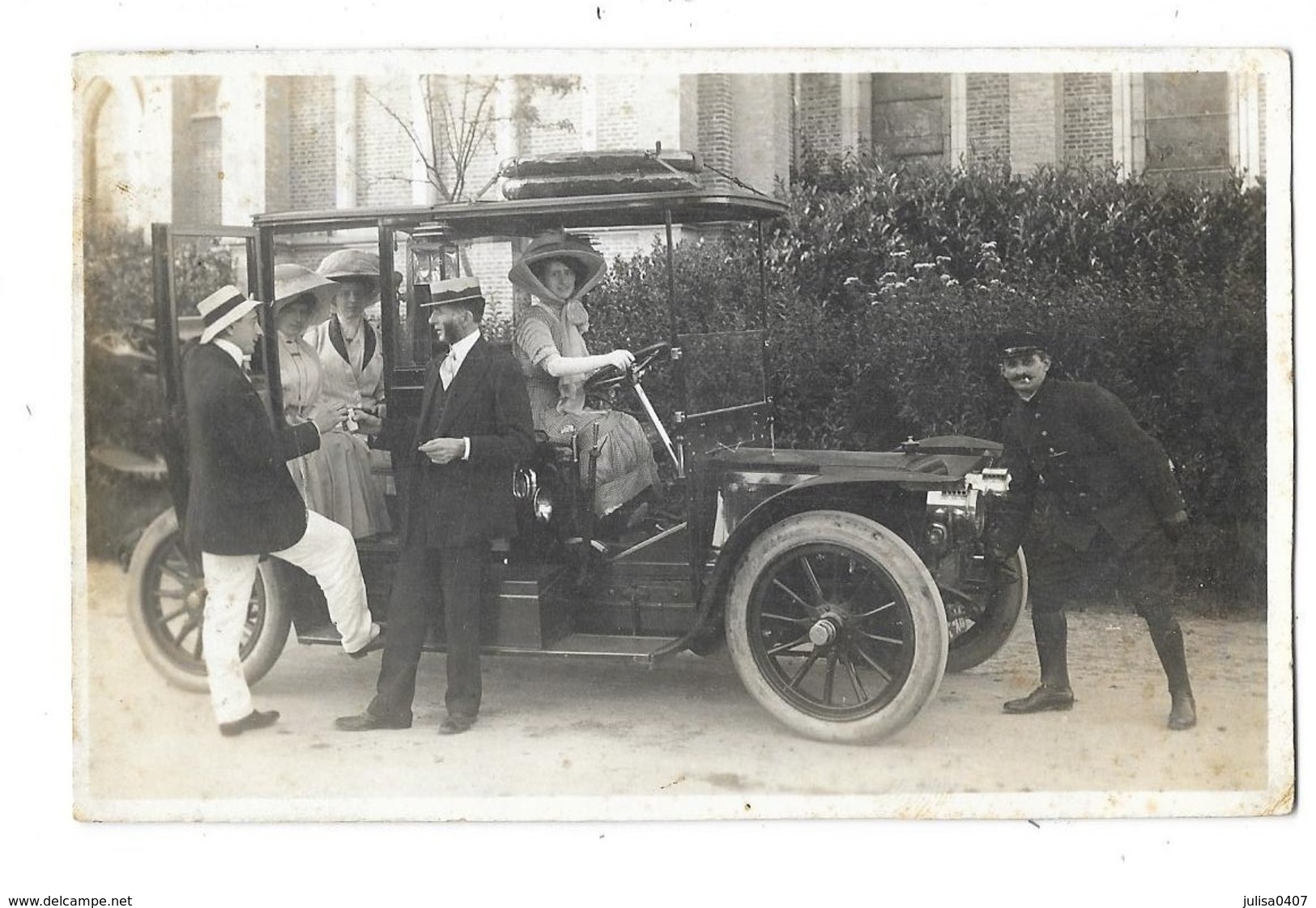 CABOURG Ou HOULGATE (14) Carte Photo Automobile Animation Superbe Plan - Cabourg