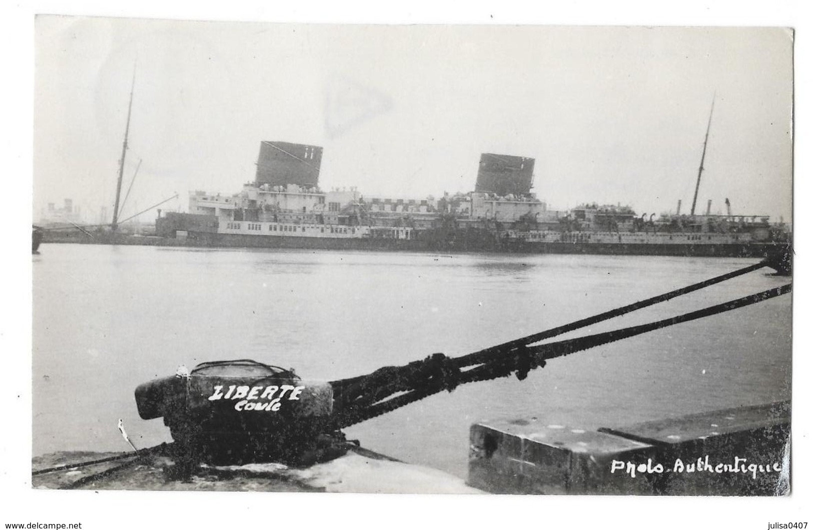 LE HAVRE (76) Carte Photo Du Paquebot Liberté Coulé - Non Classés