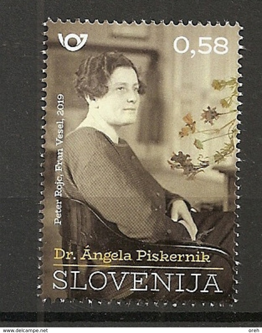SLOVENIA  2019,SLOVENE FEMALE,SCIENTISTS,ANGELA PISKERNIK,MNH - Slowenien