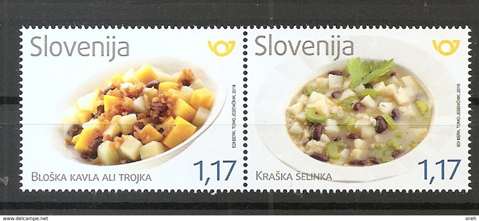 SLOVENIA  2019,GASTRONOMY,KAVLA OR TROJKA FROM THE BLOKE,SELINKA FROM THE KARST,MNH - Ernährung