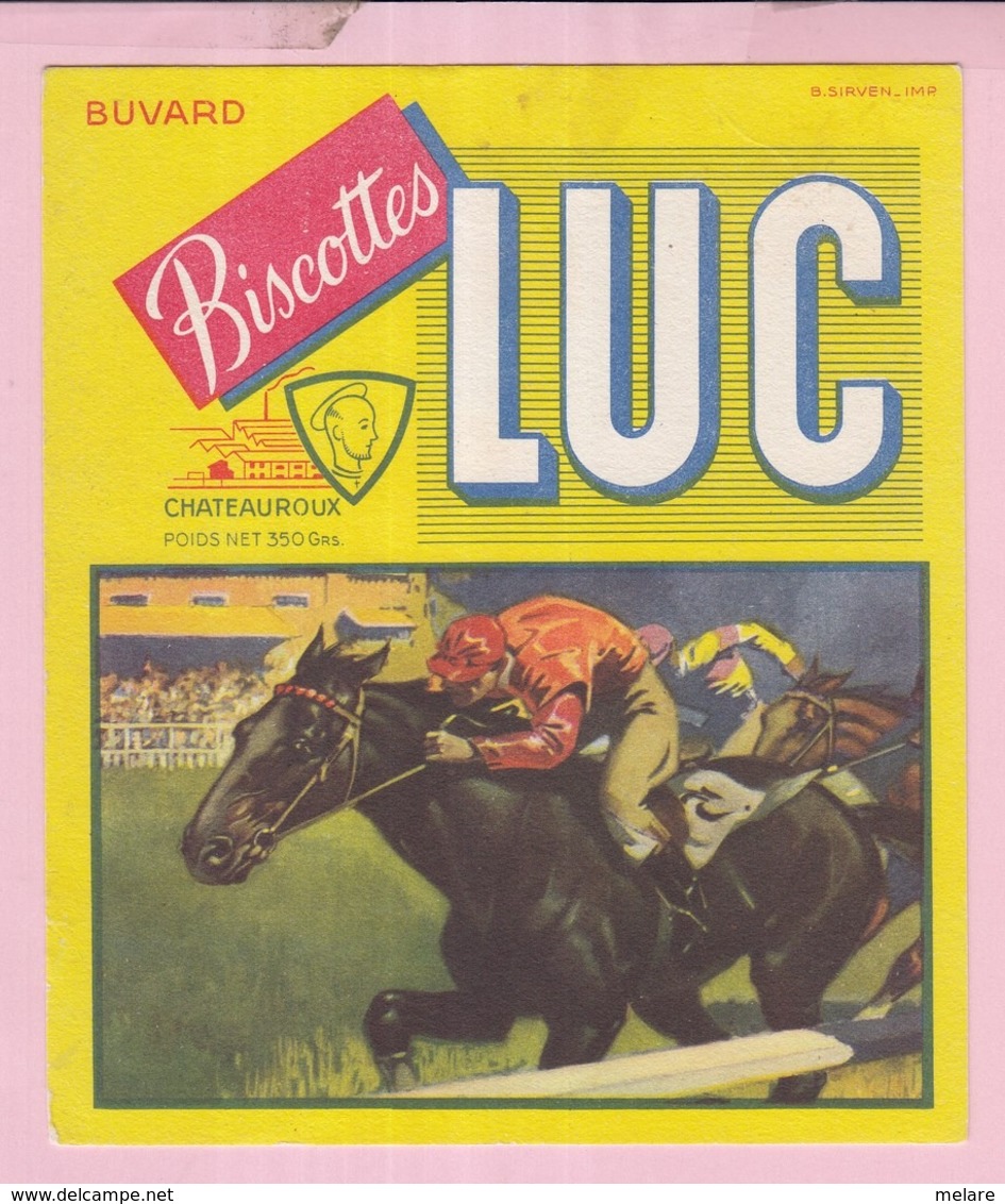 Buvard Biscottes LUC Chateauroux  équitation PMU  19 - Zwieback