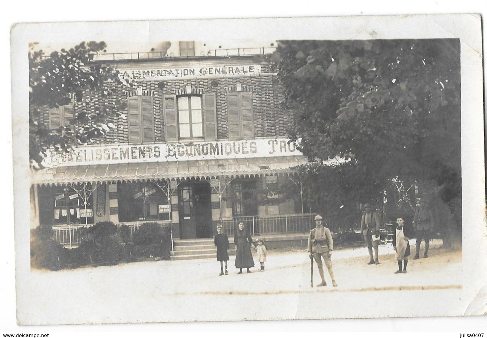 DEVANTURE DE COMMERCE Carte Photo Etablissements Economiques Troyens - A Identifier