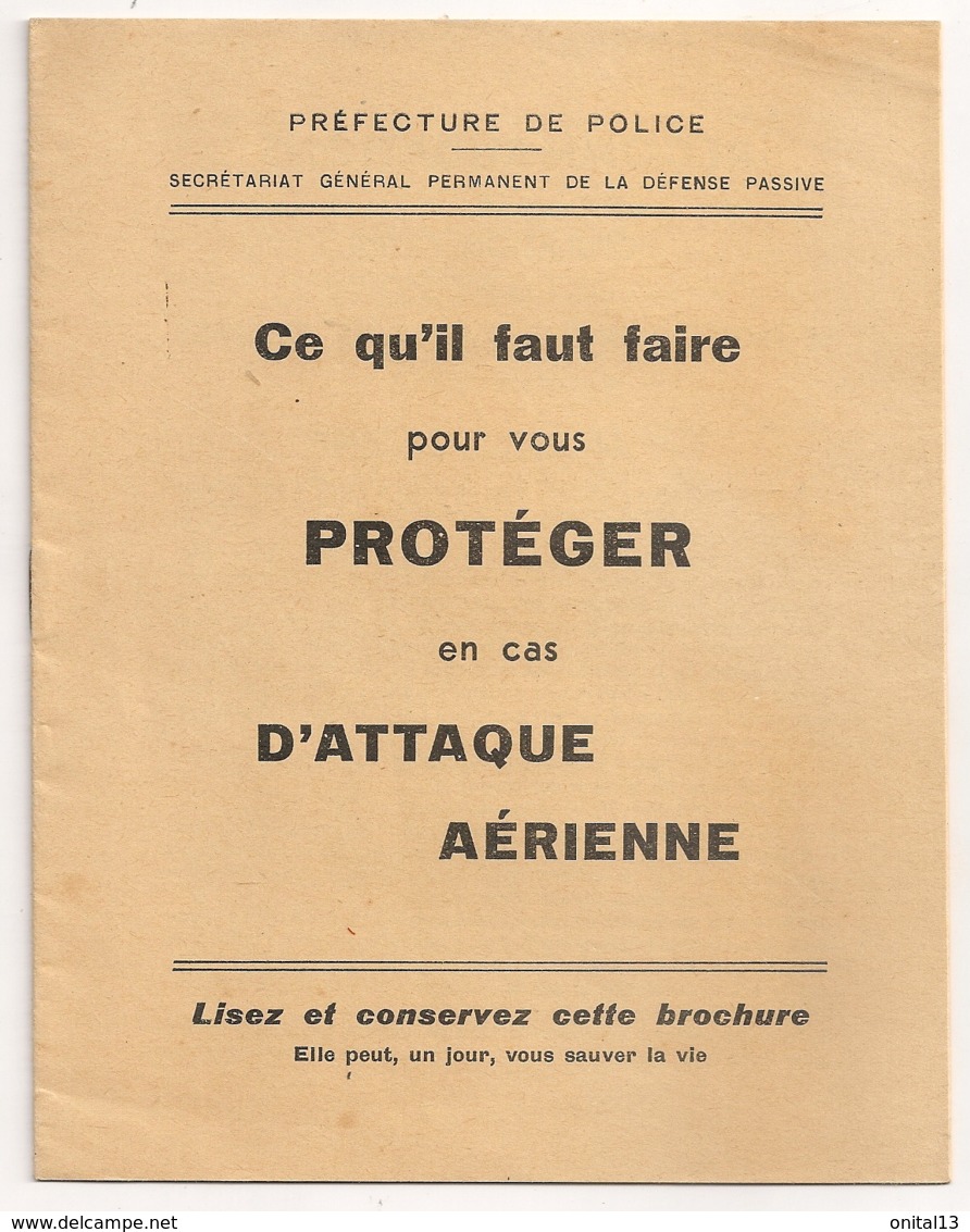 LIVRET DEFENSE PASSIVE / ATTAQUE AERIENNE  / MILITARIA E29 - Historical Documents