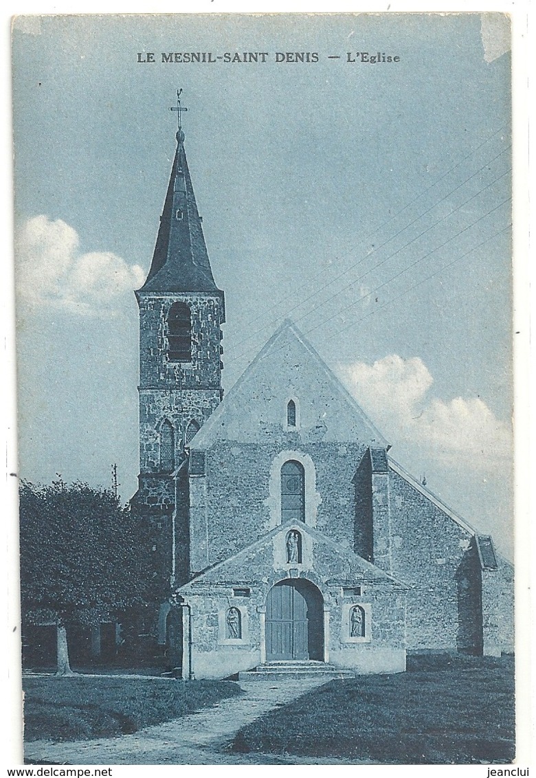 LE MESNIL-SAINT-DENIS . L'EGLISE . CARTE BLEUTEE NON ECRITE - Autres & Non Classés