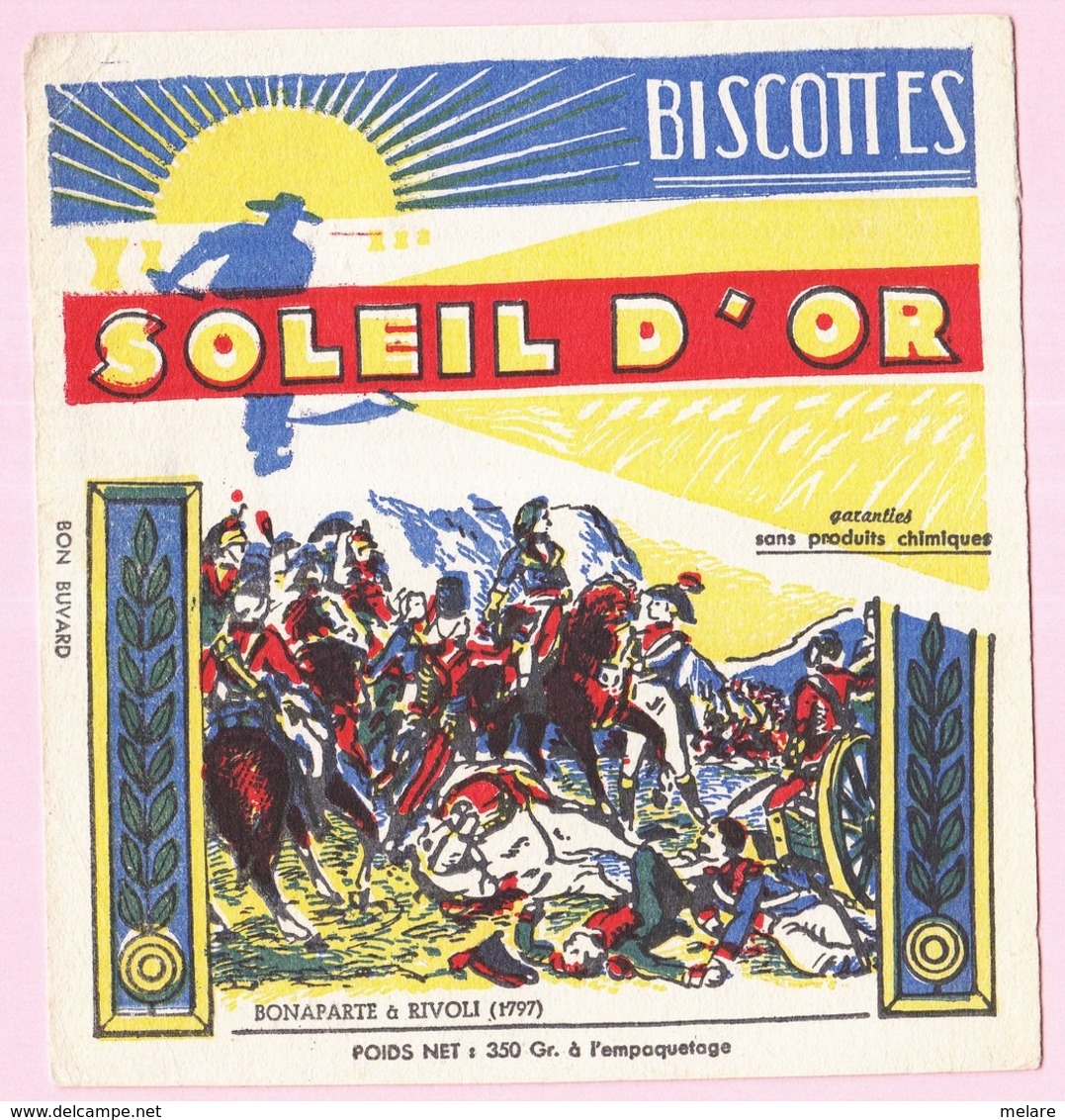 Buvard Biscottes SOLEIL D'OR Bonaparte à Rivoli 19 - Biscottes