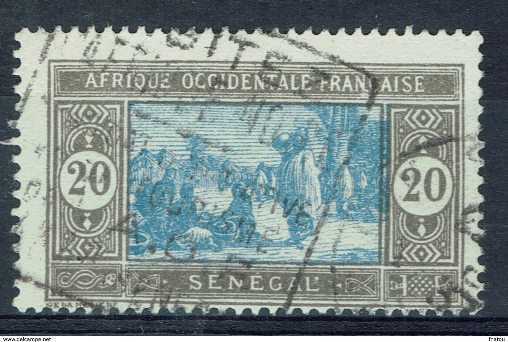 Senegal (French Colony), 20c., African Market, 1927, VFU - Used Stamps