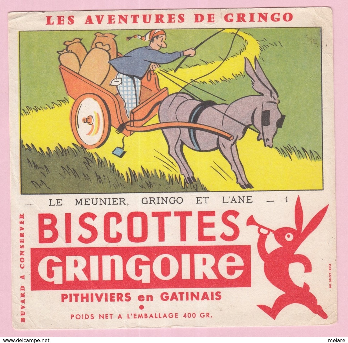 Buvard Biscottes GRINGOIRE Le Meunier 19 - Biscottes