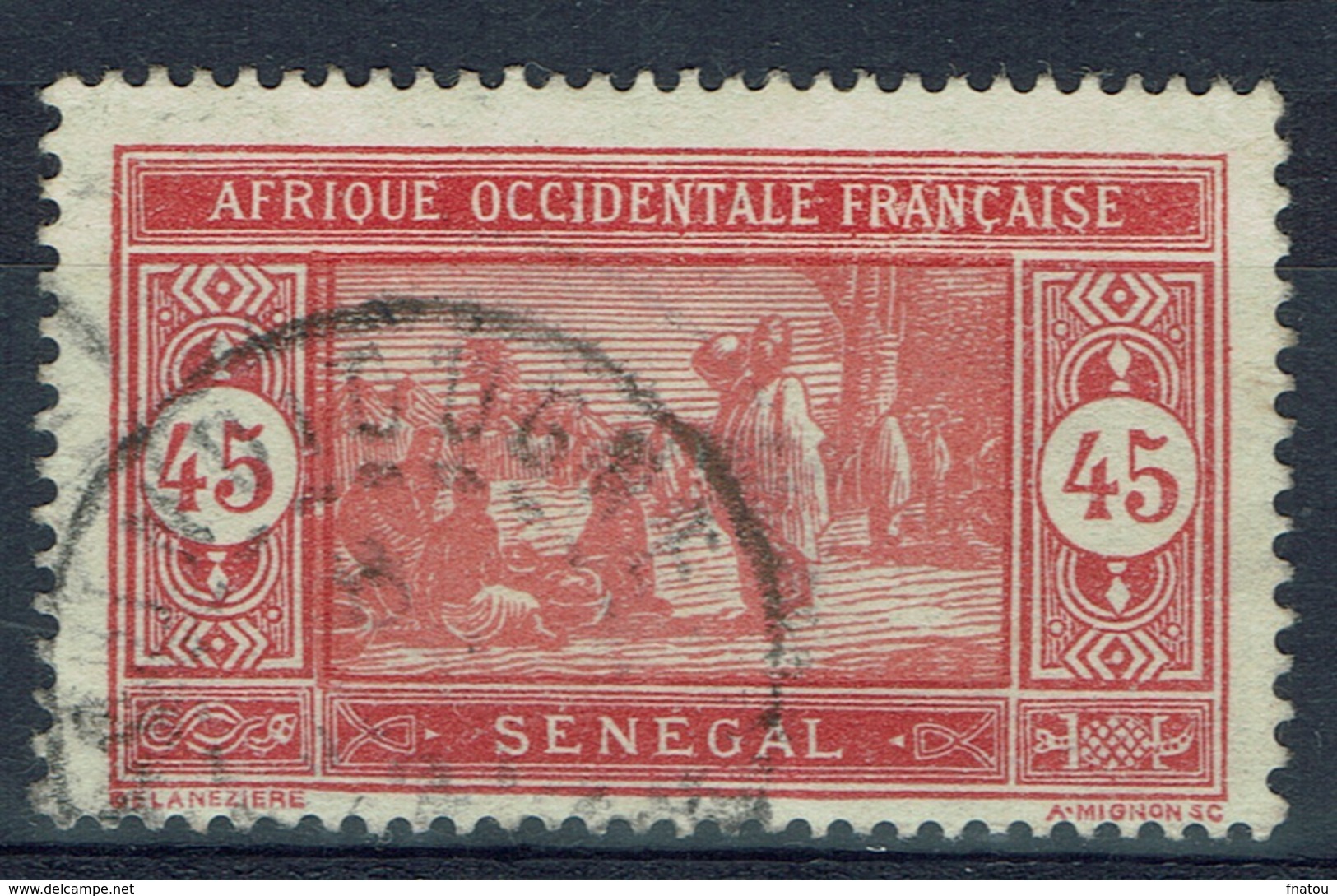 Senegal (French Colony), 45c., African Market, 1922, VFU - Used Stamps