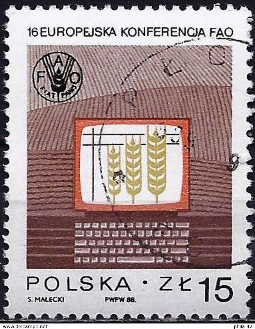 Poland 1988 - Mi 3156 - YT 2963 ( FAO Conference ) - Oblitérés