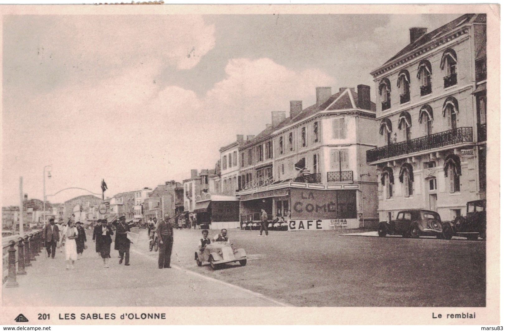 Les Sables D'Olonne ** Belle Carte Animée De 1937  ** Ed. Cap N° 201 - Sables D'Olonne