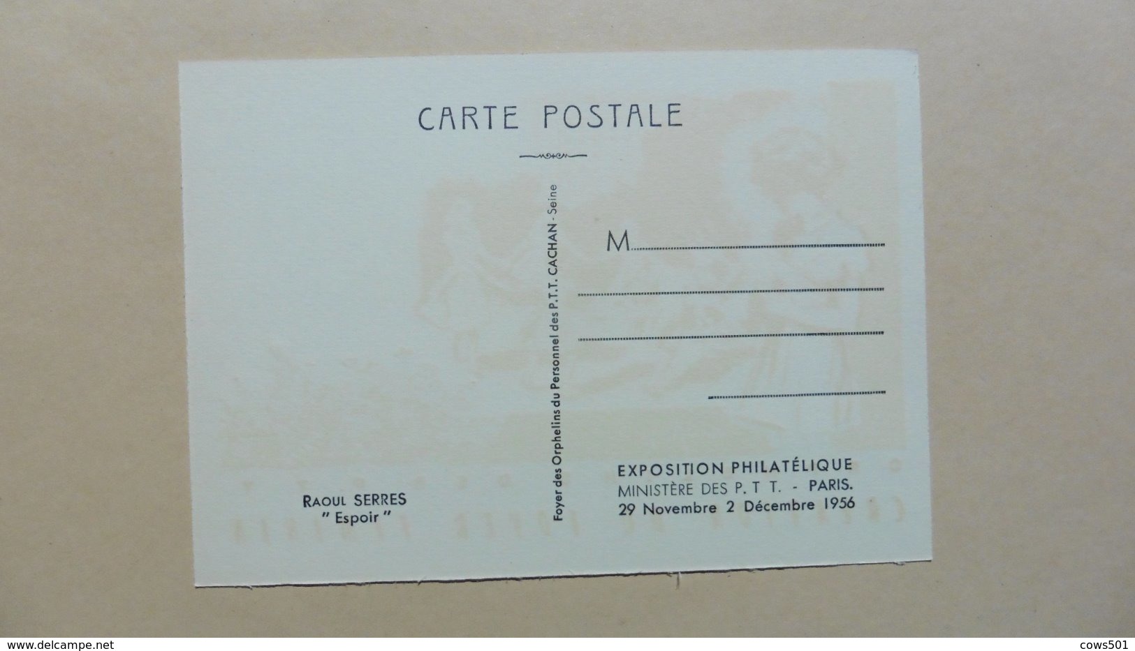 Cartes Postales >  Evénements > Inaugurations :Création Du Foyer Feminin :Orphelins Des PTT  En 1956 - Inaugurations