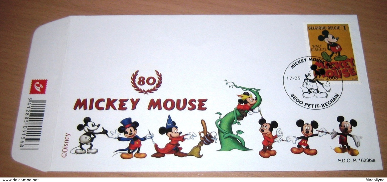 FDC België 2008/ Mickey Mouse Wordt 80 Jaar -  3783(o) - 2001-2010