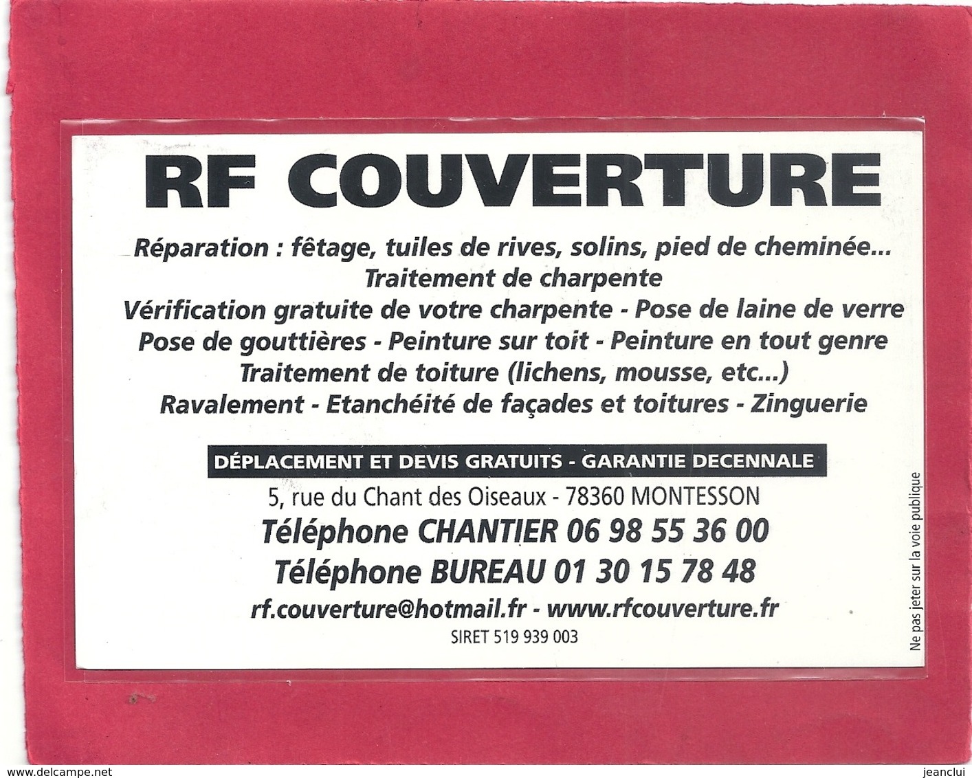 CARTE-PUB REPRODUCTION D'UNE CARTE ANCIENNE DE " MONTESSON " POUR  RF COUVERTURE A MONTESSON . 2 SCANES - Montesson