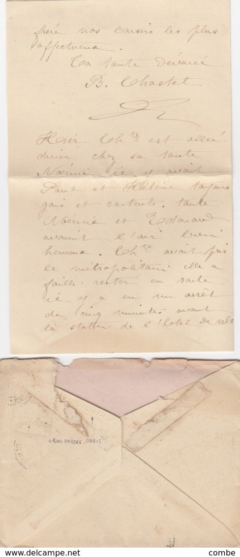 LETTRE23 NOV 1900. SAGE 15c PERFORÉ GMC. GRANDS MOULINS DE CORBEIL. AVEC CORRESPONDANCE - 1877-1920: Periodo Semi Moderno