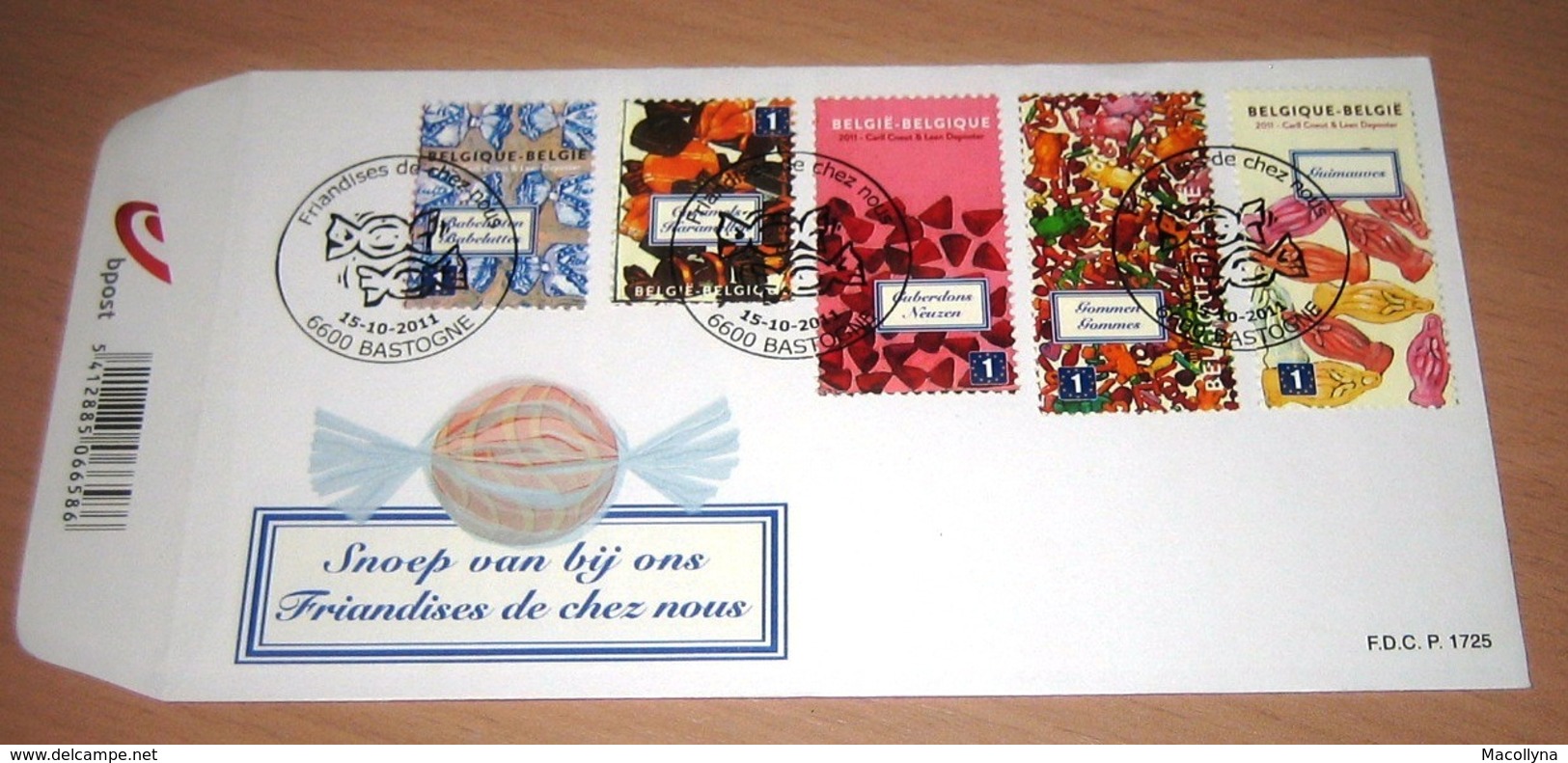 FDC België 2011 Snoep Van Bij Ons  4185/89(o) Friandises De Chez Nous (van Blok 195°) - 2011-2014